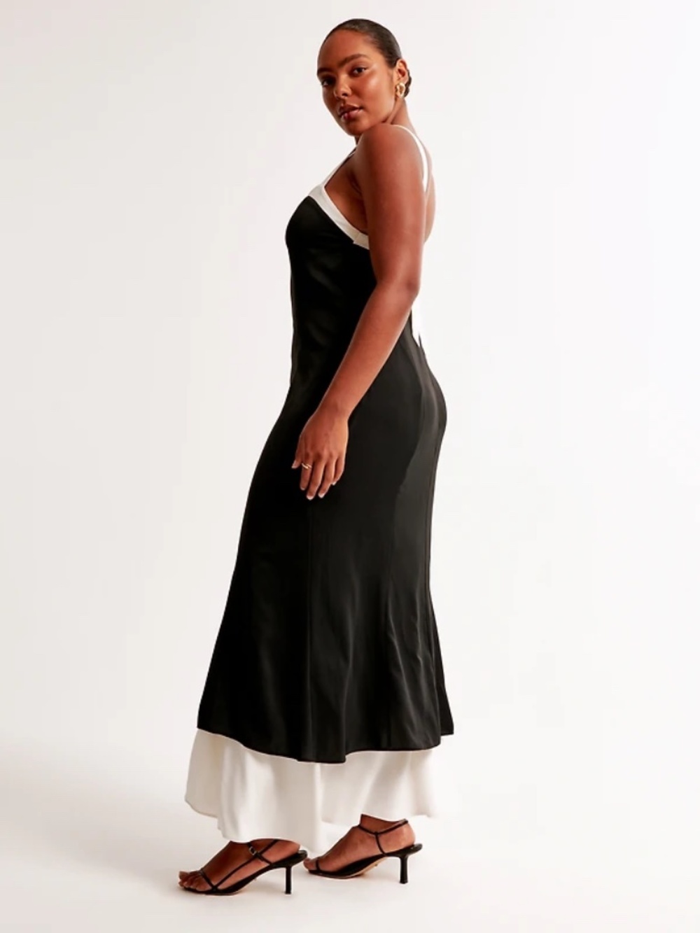 NWT Abercrombie Julia Slip Tie Back Contrast Dress - L